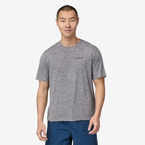 T-SHIRT PATAGONIA CAP COOL DAILY GRAPHIC WATERS MAN BOARDSHORT LOGO ABALONE BLUE FEATHER GREY | Reference: 45355.BLAF