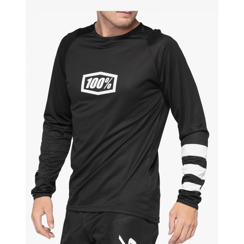 JERSEY LONG SLEEVE 100% R-CORE BLACK WHITE | Reference: L41104-011