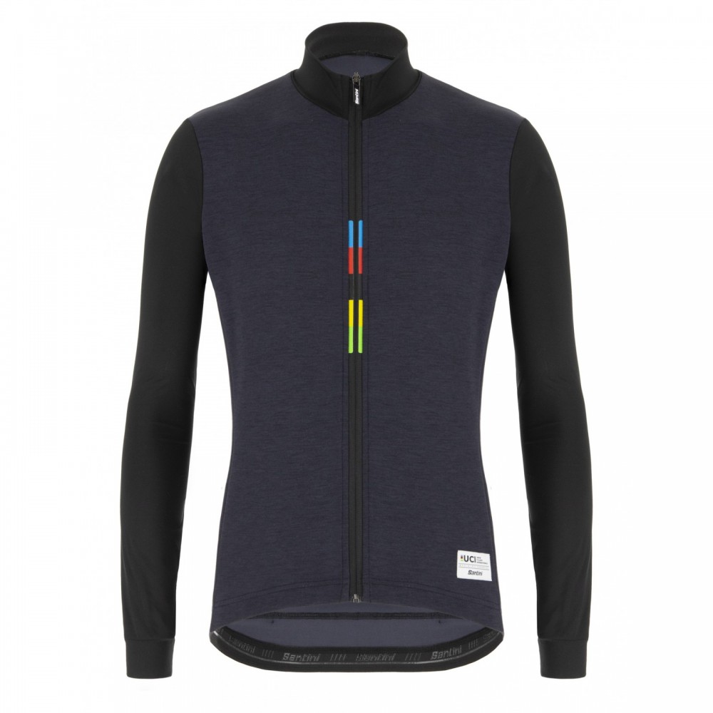 JERSEY LONG SLEEVE SANTINI UCI OFFICIAL BLACK | Reference: RE216075CLASSUCI-NE